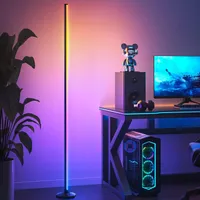 LED Stehlampe Wohnzimmer, WiFi Stehlampe Dimmbar, RGB Standleuchte mit Fernbedienung und APP, Lampe LED Ecklampe mit 16 Millionen Farben, Musik Sync