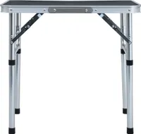 vidaXL Skladací kempingový stôl Grey Aluminium 60x45 cm
