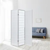Homestyle4u 260, Paravent Raumteiler 3 teilig, Holz Weiss, Reispapier Weiß, Höhe 175 cm