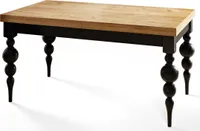 Rechteckiger Esszimmertisch LENA, ausziehbarer Tisch, Größe: 170-250X90X78,5 cm, Wohnzimmertisch Farbe: CRAFT, mit Tischbeinen in Farbe Schwarz