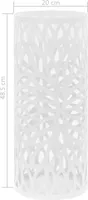 vidaXL Stojan na dáždniky Leaf Motif Steel White