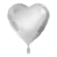 Amscan 1057601 - Standard Folienballon Herz Metallic Silber, circa 43 cm, Geburtstag, Heliumballon