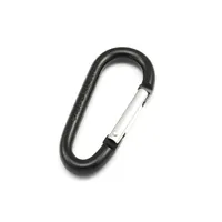 10 Alu- Karabinerhaken 70 x 7mm Schwarz Schlüsselanhänger Karabiner