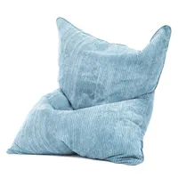 Green Bean XXL Riesensitzsack "Square" aus Cordstoff 370 Liter mit EPS Perlen Füllung - kuschelig, weich, robust & waschbar - Babyblau