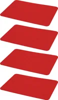 4er Set Platzmatte Filz 44 x 30 cm Rot  Tischsets Untersetzer Rechteckig Tischmatten Platzsets Filzuntersetzer