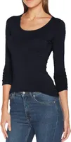 ONLY Langarmshirt Damen Basic Slim-Fit Shirt Stretch Rundhals Ausschnitt unifarben, ONLY-LS-Black-M
