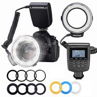 Makro-LED-Ringblitz mit 9 Adapterringen und Blitzdiffusor für Canon Nikon