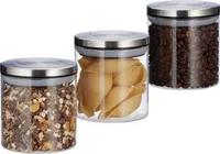 3 relaxdays Vorratsdosen 11,0 cm hoch transparent 380,0 ml