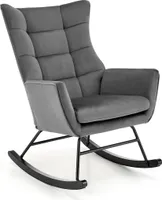 Fotel bujany BAZALTO VELVET szary