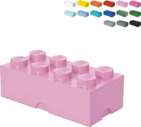 LEGO Aufbewahrungsstein Stapelbox mit Deckel 8 Noppen - Pink