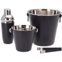 Excellent Houseware 4-dielna barová súprava z nehrdzavejúcej ocele Matt Black
