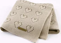 Babydecke Kamel 100% Baumwolle Baby Kuscheldecken Weich Strick Decken 100 x 80cm Kinderdecke