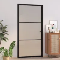 vidaXL Innentür 102,5x201,5 cm Schwarz Mattglas und Aluminium