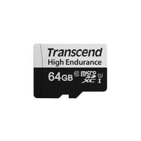 Transcend 350V - Flash paměťová karta (včetně SD adaptéru) - 64 GB - UHS-I U1 / Class10 - microSDXC UHS-I