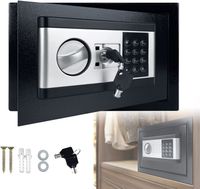 ACXIN Elektronischer Safe Tresor, Klein Minisafe Wandtresor, Digital PIN-Code Tresor mit Sicherheitsschlüssel, 34L (38 x 30 x 30cm), Schwarz