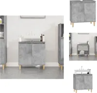 vidaXL Waschbeckenunterschrank Betongrau 58x33x60 cm Holzwerkstoff -  Badezimmerwaschtische