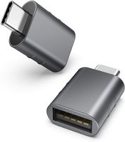 2er Set USB A zu USB Typ-C Adapter mit OTG-Funktion für Smartphones und Tablets Unterstützt Synchronisation Datenübertragung Plug & Play Grau