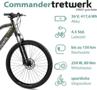 Tretwerk Commander E Bike Mountainbike 29 Zoll Pedelec MTB Hardtail