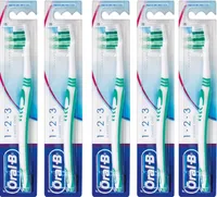 5x Oral B Classic Care 1-2-3  Zahnbürste medium