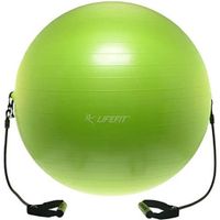 Lifefit Balance Ball Gymnastikball mit Expandern 55cm Sitzball Yoga Pezziball