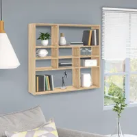 vidaXL Wandregal Sonoma-Eiche 90x16x78 cm Holzwerkstoff