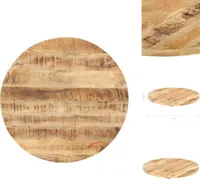 vidaXL Tischplatte Massivholz Mango Rund 25-27 mm 70 cm -  Tischplatten