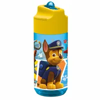 Paw Patrol transparente Trinkflasche mit integeriertem Strohhalm, 400 ml