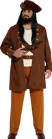 Deluxe Piraten Kapitän Kostüm für Herren, Größe: 56 - 58 (XXL) Farbe: Braun