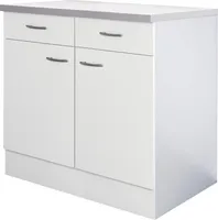 Flex Well Unterschrank mit Schublade und Drehtür Wito BxTxH 80 x 60 x 85 cm weiß matt zerlegt Anschlag links rechts 00006934