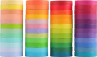 48 Rollen Regenbogenfarbenes Washi Tape Set, Dekoratives Klebeband für Scrapbook, Kunst, Handwerk