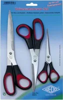 Universalscheren-Set 3 Scheren 16 21 25,5cm schwarz/rot Packung mit 6 Stück