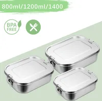 Hengda 800+1400ml Brotdose ohne Plastik BPA frei brotdose edelstahl Edelstahl Lunchbox