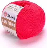 YarnArt Baby Baumwolle Garn 423, Malinrot, 50g, 165m, ideal für Kindermode