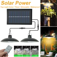 LED Solarleuchten Solarlampen Solar Pendelleuchte Außen Garten Wasserdicht Sensorleuchte Hängeleuchte Gartenleuchten mit Fernbedienung für Laden Hof, Warmweiß-2 Lampe