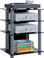 Hifi nábytek Rack Alu Glass Phono Media Rack Bilus