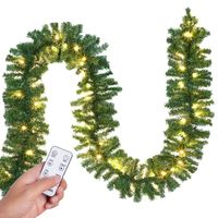 Weihnachtsgirlande Beleuchtet 5M Girlande LED Lichterkette Tannengirlande