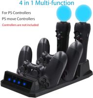 Ladestation für Zwei PS4 / PSVR/Move-Motion-Controller, 4-in-1-Ladestation für Desk Station Ladestation für Playstation PS4 PSVR VR Move