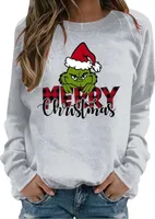 ASKSA Damen Weihnachtspullover Lustig Weihnachtspulli Weihnachtsdruck Sweatshirt Weihnachten Pullover Rundhals Langarm Xmas Pulli,Weiss,M