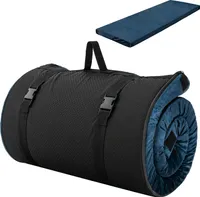 GOPLUS Roll Up Memory Foam Schlafmatte, Tragbare Reise-Auto-Campingmatratze mit Tragetasche, wasserdichter und Abnehmbarer Bezug