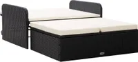 vidaXL 2-dielna záhradná obývacia súprava s vankúšmi Poly Rattan Black