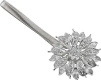 Strassblume Magnetische Vorhangschnalle Tieback Holdback Drapy Halterhalterdekoration-Silber