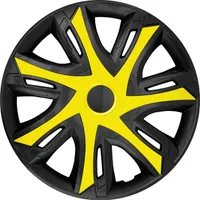 NRM N-Power kryty kolies pre oceľové disky Dvojfarebné kryty kolies Sada 4 ks Vozidlo KFZ Vhodné pre väčšinu značiek a diskov ABS plast Žltá/čierna, 14"