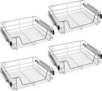 TWOLIIN 4x Küchenschublade Teleskopschublade 60cm - Küchenschrank Schrankauszug Schlafzimmerschränke Korbauszug vollauszug (60cm)