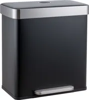 SVITA LT2X30 Mülleimer 60l Treteimer 2 Fächer mit Deckel Schwarz