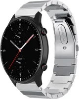 Strap-it Metallarmband - Kompatibel mit Amazfit GTR 2 Armband Ersatzarmband Edelstahl - Faltschließe - Hochwertiges Material - für Smartwatch 22mm Armband Silber