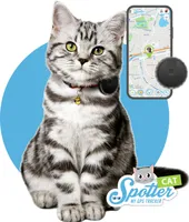 Pet Spotter | Najmenší GPS tracker pre mačky | Na upevnenie na obojok | Sledovač aktivity | Bez mesačného predplatného
