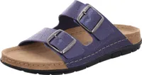 Rohde Damen Pantolette gemusterter Zweiriemer mit Schnalle Rodigo-D 5872, Größe:37 EU, Farbe:Blau