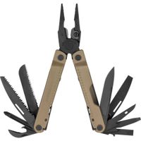 Leatherman Signal - multitool survivalowy z 19 narzędziami, blokadą, podpałką, młotkiem i gwizdkiem, wyprodukowany w USA, w kolorze coyote brown, nylonowa pochwa