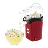 Bredeco Heißluft-Popcornmaschine für Zuhause Popcornmaker (1.200 W / 130–145 s, Menge Mais 55 g, Heißlufttechnologie, inkl. Messlöffel) Rot