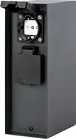 Grafner Edelstahl Design Gartensteckdose mit 4 Steckdosen, IP44, eckig, anthrazit, KEIN ROST – Pulver-Beschichtung, klein und schmal, Energiesäule Mehrfach Metall Außen Steckdose 2-Fach schwarz